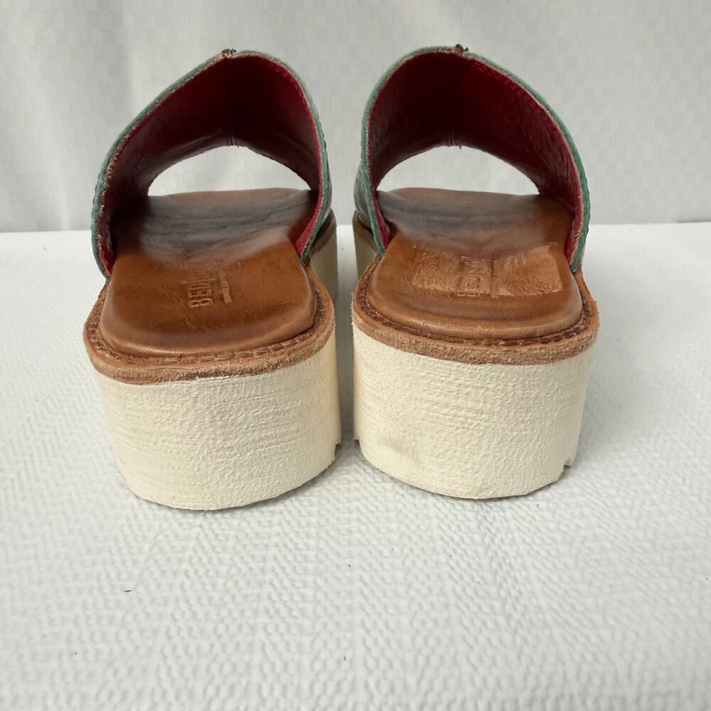Bed Stu Fairlee II Slide Sandals Womens Size 7.5 Teal Leather - Picture 7 of 11
